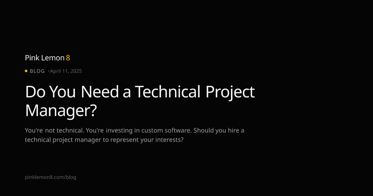 Do You Need a Technical Project Manager? | Pink Lemon8
